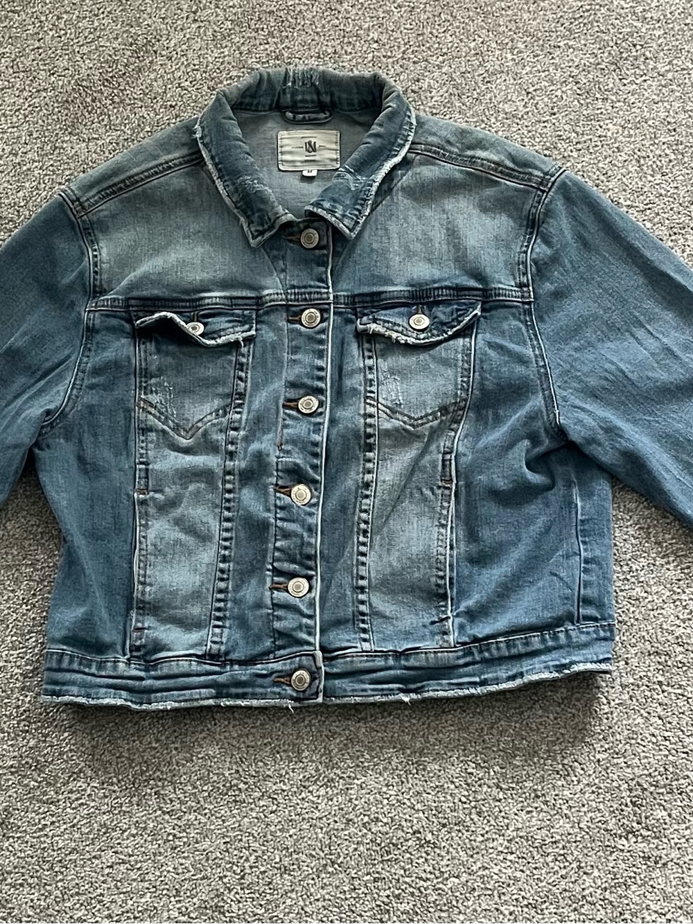 Women's Blue Denim Jacket - Casual Button-Front Jean Jacket
